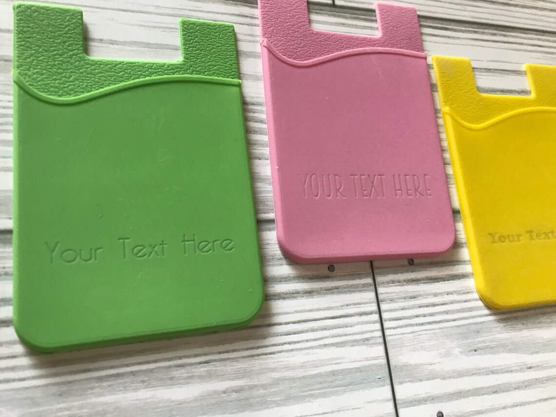 Laser Engraved Silicone Cell Phone Wallet Phone Sticker Pocket Etsy