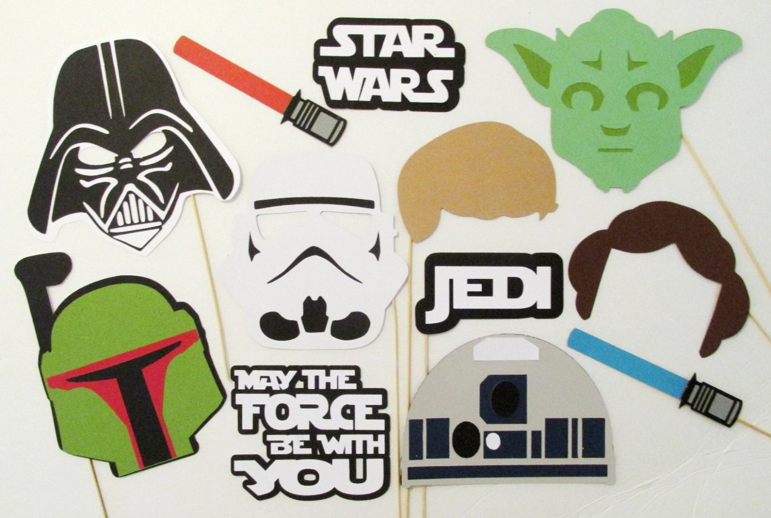 Star Wars Photo Props Inspired by Star Wars 12 Pc Deluxe Star Etsy