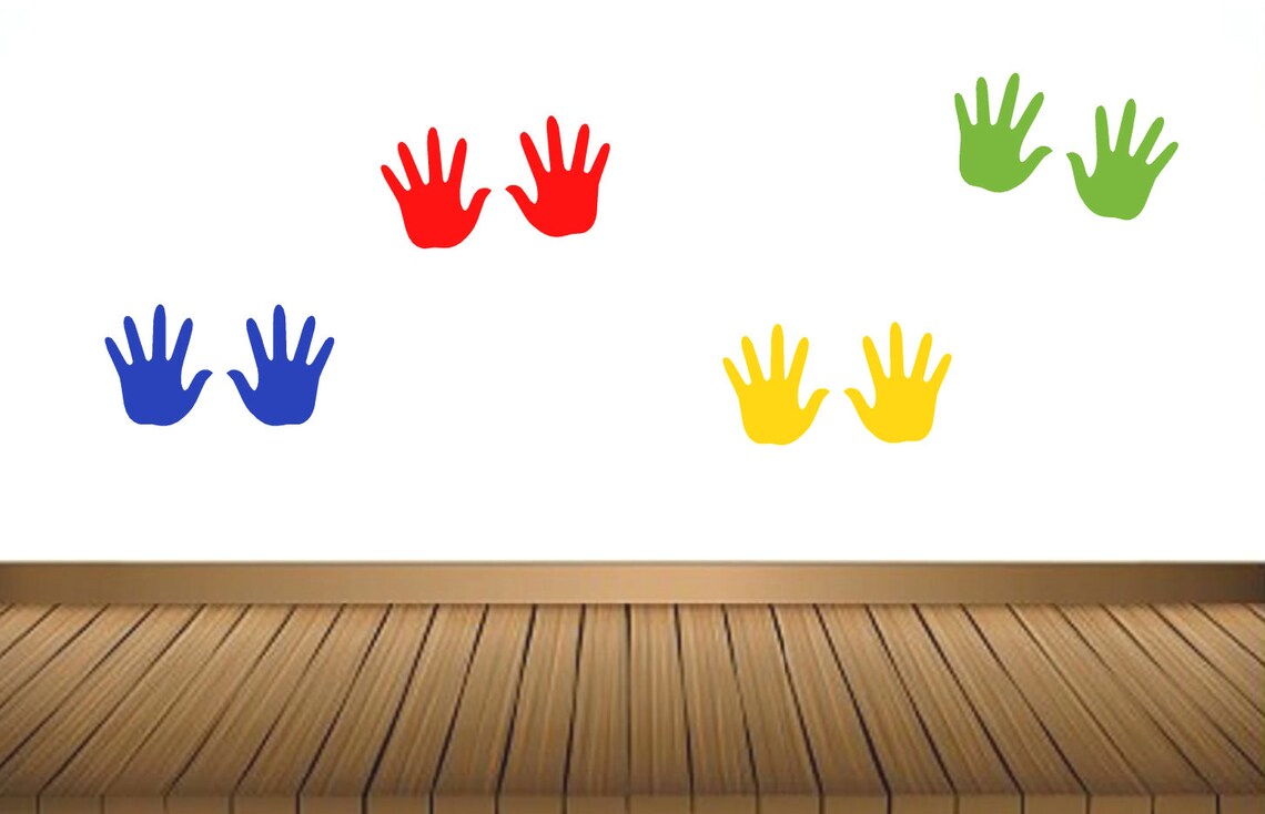 Hand Print Wall Decals 8 Handprint Decals 4 Sets of Hands Etsy