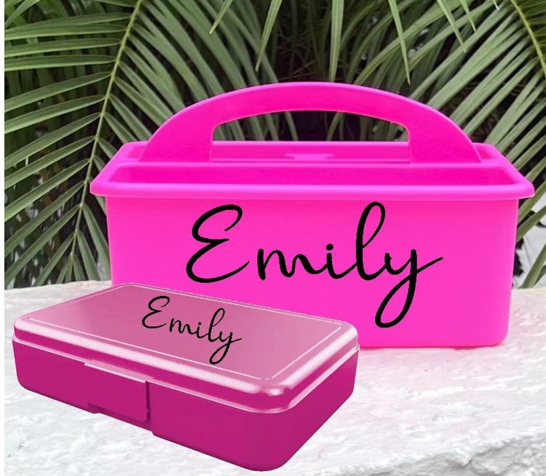 Personalized Hot Pink Storage Set for Kids Personalized Caddy Etsy