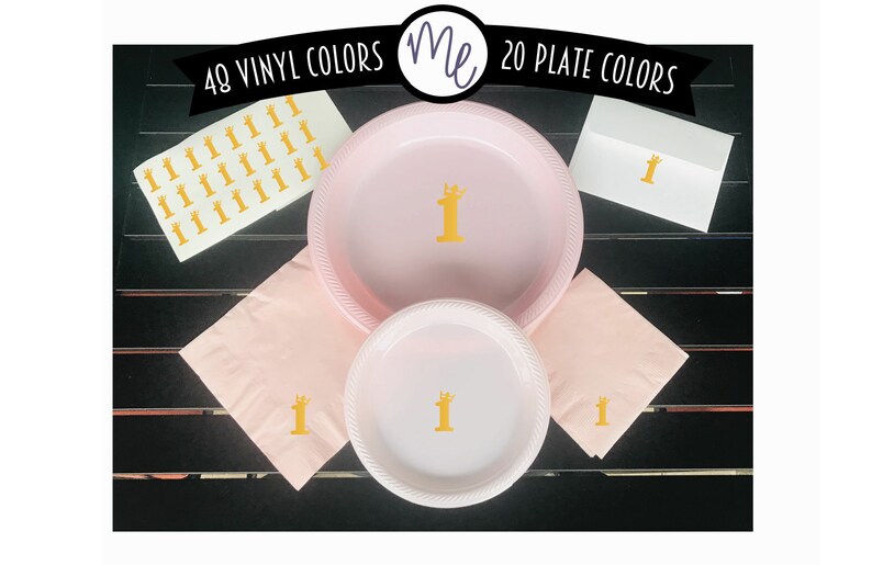 Birthday Crown Royal plates and napkins Royal Princess Party Royal Princess Tableware First Birthday Pink /& Gold 1st Birthday Birthday Queen