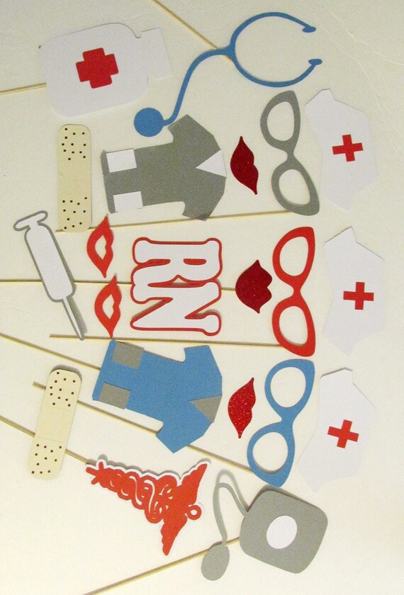 Photo Booth Props 21 Pc Nurse Retirement Party Decorations Rn Etsy