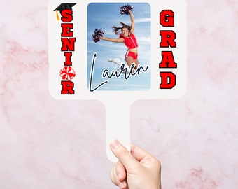 Personalized Cheerleader Senior Night Gift Class 2024 Graduation Sign Graduation Photo Gift for Graduate Senior Table Ideas Custom Hand Fan