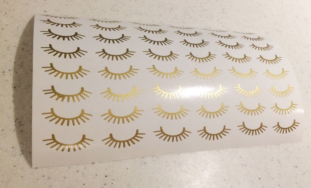 Gold Eyelash Stickers Eyelash Decal Spa Planner Sticker Bridal Etsy