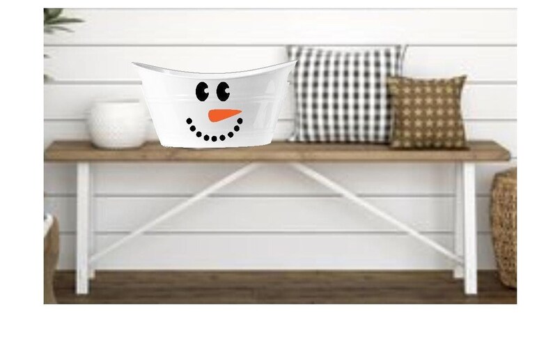 Snowman Face Holiday Basket Christmas Gift Basket Porch Decor Guest Bathroom Basket Holiday Tote Snowman Favor Bucket Personalized Basket Bild 6