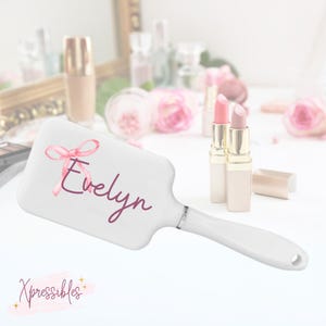Custom Brush Personalized Hair Brush Team Gift Full Color Printed Senior Night Gift Nationals Tournament Squad Gift Girly Coquette Name