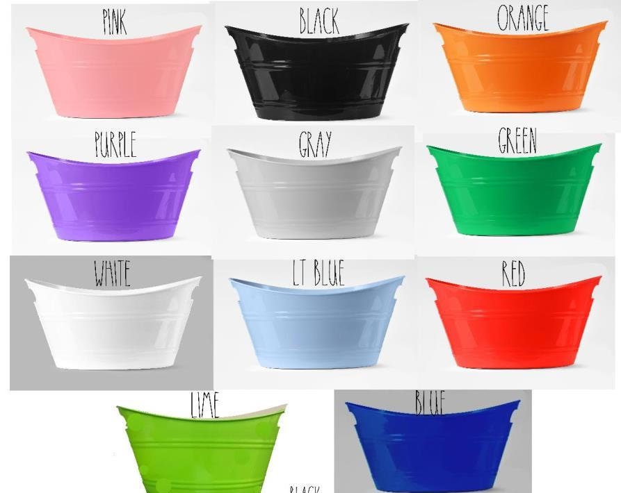Personalized Square Plastic Buckets With Handles 