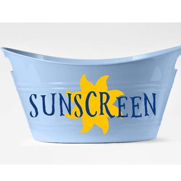 Sunscreen Basket Outdoor Summer Tote Sunscreen Basket Custom Pool Side Beverage Tub Beach Tote Plastic Beverage Tub Pool Sunscreen Holder