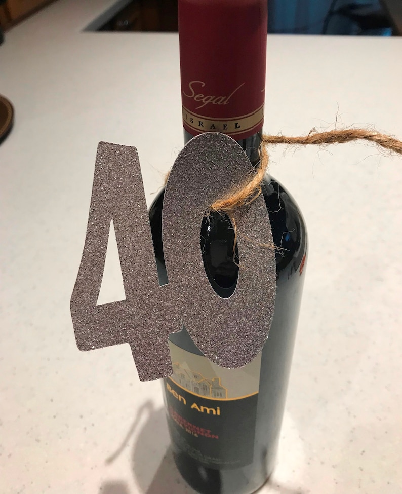 40th Birthday Decorations 40 Glitter Numbers Silver Glitter Table Number 40th Mason Jar Tag 40th Anniversary Centerpiece 40 and Fabulous