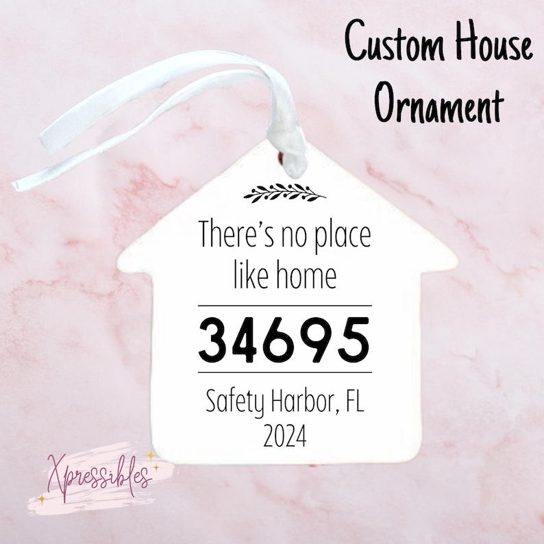 Personalized Zip Code Ornament 2024 Custom Ornament First Home House