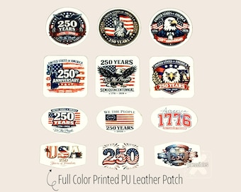 America 250th Souvenir Custom USA Trucker Hat Patches US Anniversary Party Favor Giveaway Item Patriotic Patch for Jeans Backpacks