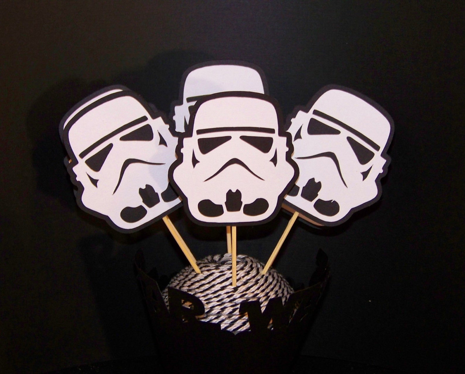Cupcake Toppers Star Wars Inspired Storm Trooper Layered Etsy