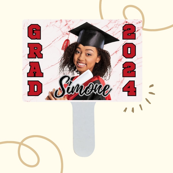 Graduation Paddle Sign Class of 2024 Custom Graduation Paddle Senior Photo Senior Table Decorations Graduation Party Decor Personalized Grad