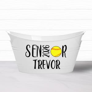 Senior Softball Gifts Senior Night Gift Basket Softball Graduation Party Table Decor Personalized Gift Senior Bucket School Athlete Team