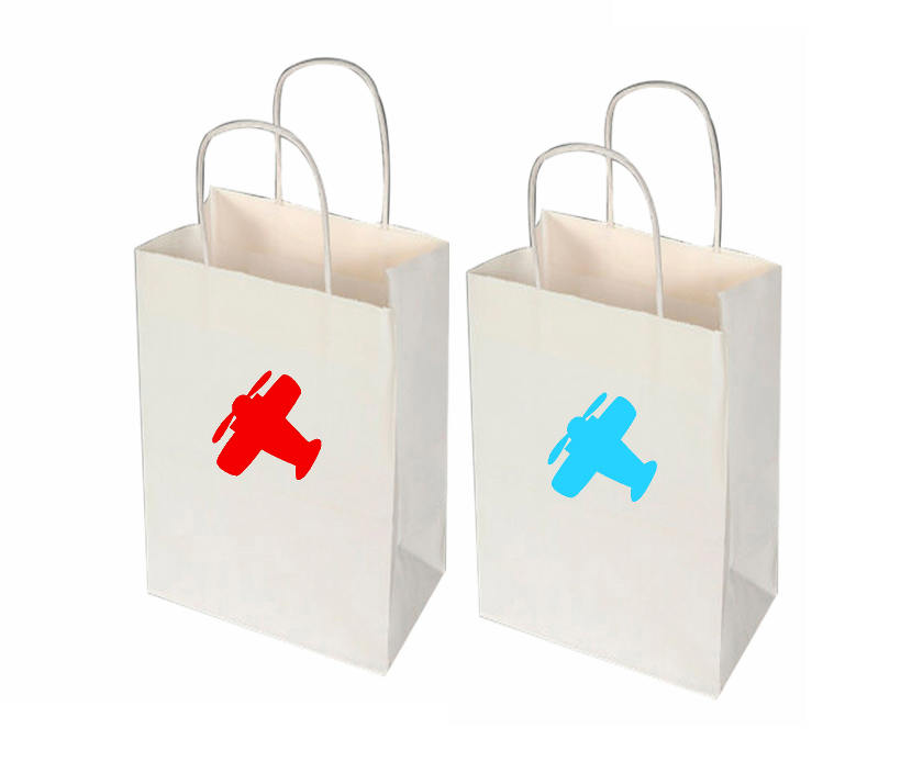 Vintage Airplane Party Favor Bags 12 Time Flies Birthday Favor Etsy