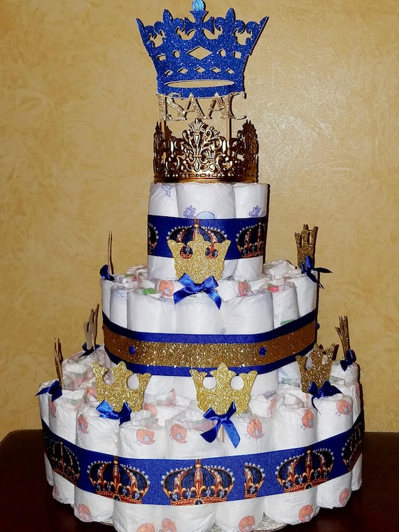 royal baby shower cake topper and 12 gold glitter crown pick etsy