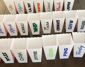 Personalized Popcorn Container Gift for Family Night Pop Corn Favor Custom Popcorn Bowl Gift Under 10 Personalized Snack Bowl Movie Night