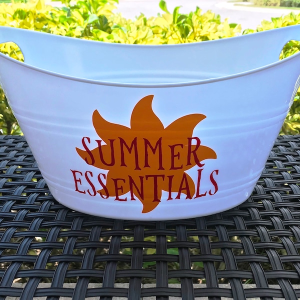 Outdoor Basket Summer Essentials Sunscreen Basket Pool Side Beverage Tub Beach Tote Plastic Beverage Tub Pool Party Sun Screen Bug Spray