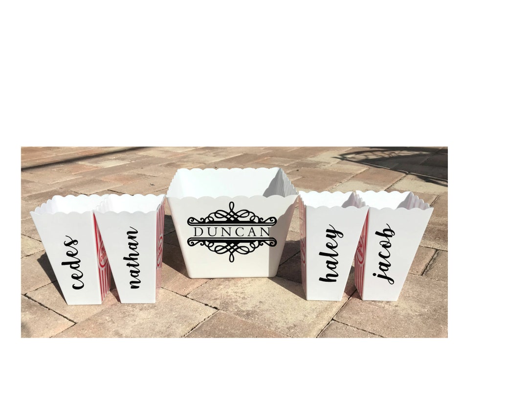 Personalized Popcorn Containers Custom Popcorn Tubs Family Movie Night
