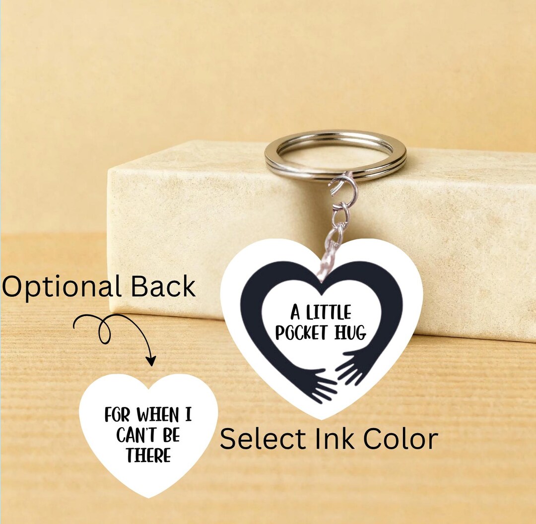 A Little Pocket Hug Keychain Gift Heart Pocket Charm for Friend Bear ...