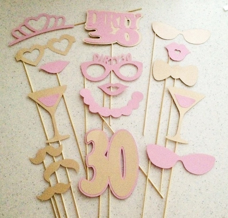 Pink Gold Birthday Decorations 17pc Dirty 30 Decorations Etsy