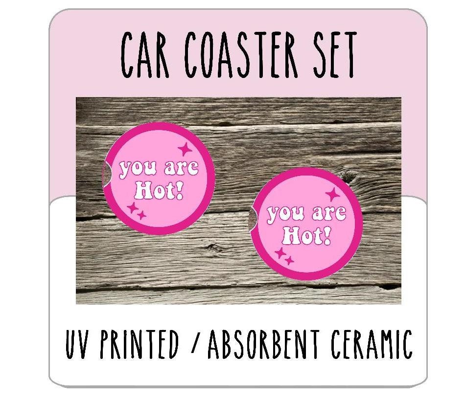 Absorbent Stone Car Coaster Assortment with Display