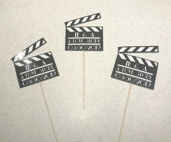 Hollywood Party Centerpiece Picks Wedding Centerpiece Movie Etsy