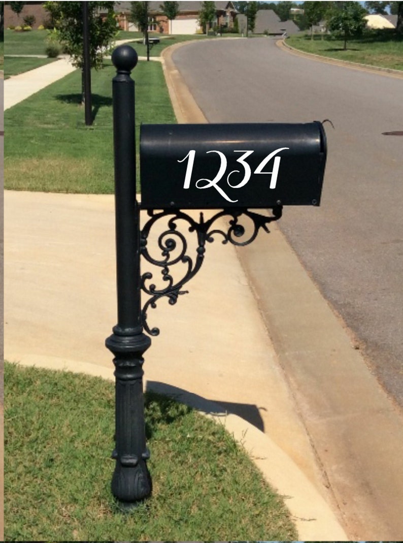 The studio would have the mailbox number? Mailbox Number - Number Decals for Mailbox Fancy Script Number 4 Mailbox | Etsy