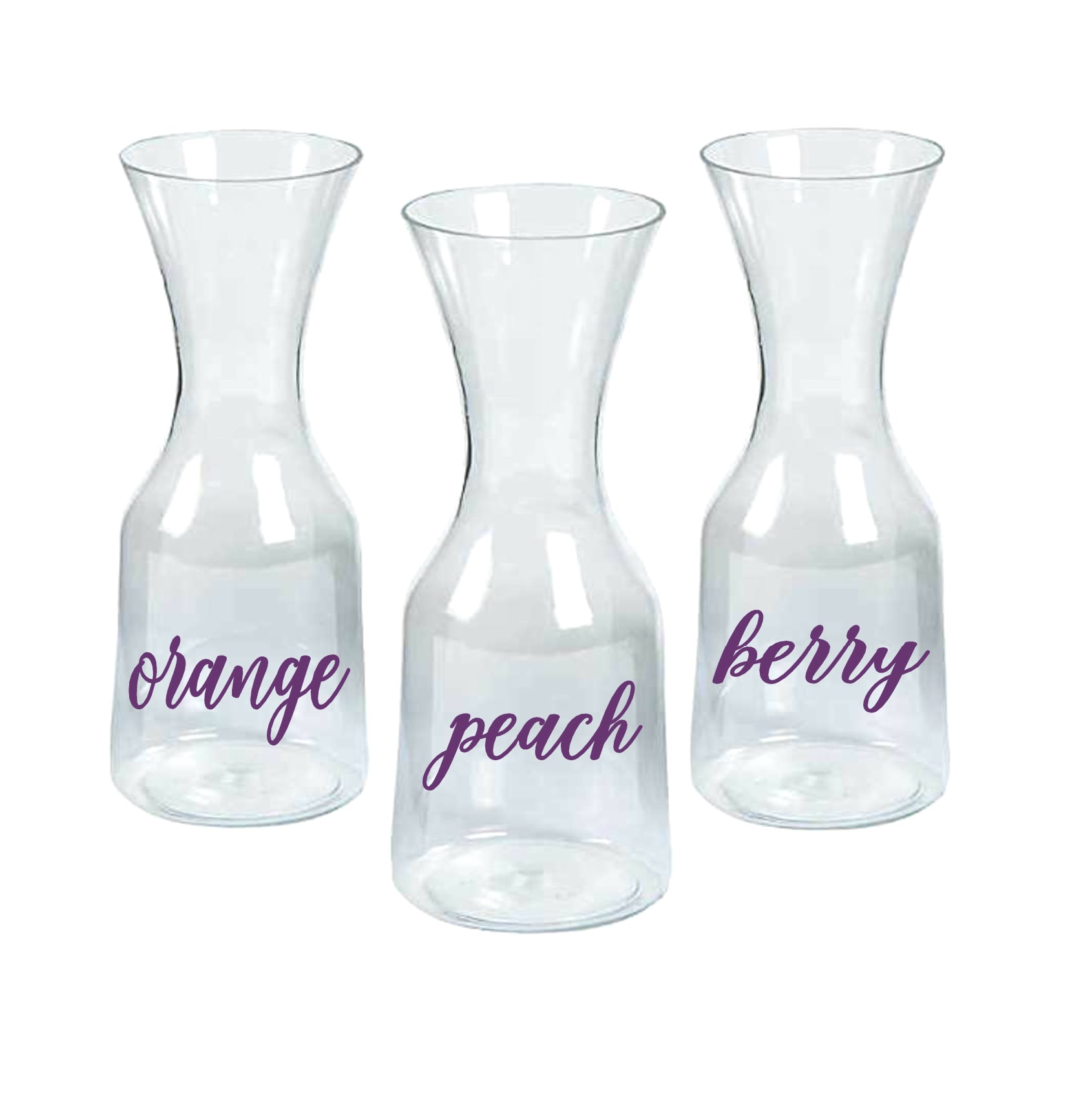 4 Glass Carafe W/ Lids Mimosa Pitcher Bar Party Kit Juice Water Containers  27 oz