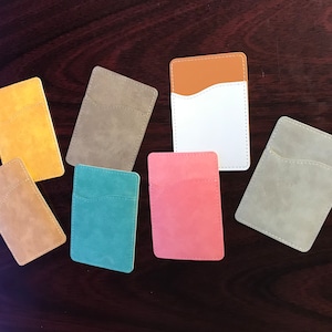 Billetera de cuero para teléfono, regalo, bolsillo adhesivo para teléfono, billetera para teléfono celular, tarjetero para teléfono, billetera de cuero adhesiva, regalo para ella, regalo para él