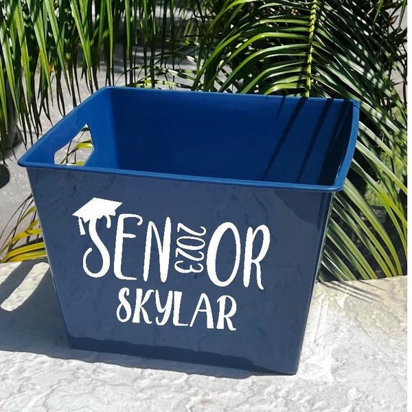 Personalized Navy Gift Basket Class of 2023 Graduation Gift Basket Personalized School Locker Storage Personalized Senior Gift Basket