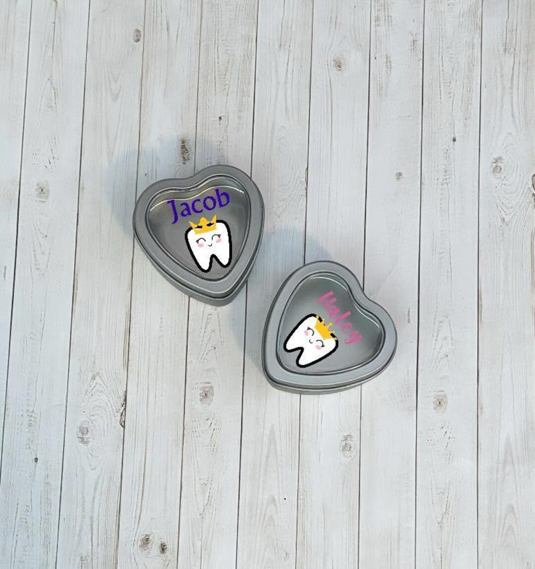 Tooth Fairy Containers Two Personalized Heart Tooth Fairy Boxes
