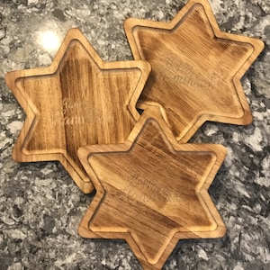 Hanukkah Cutting Board Engraved Cutting Board Star of David Happy Hanukkah Serving Hanukkah Gift Hanukkah Decorations Hanukkah Table Decor