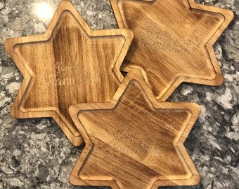 Hanukkah Cutting Board Engraved Cutting Board Star of David Happy Hanukkah Serving Hanukkah Gift Hanukkah Decorations Hanukkah Table Decor