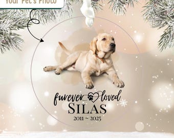 Personalized Pet Photo Memorial Ornament: Furever Loved Acrylic Keepsake Gift