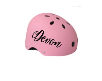 Details about   2 x Personalised Bike Helmet Name Stickers Juice Font Vinyl Decal BMX Kids 