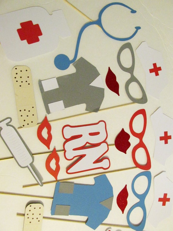 Photo Booth Props 21 Pc Nurse Retirement Party Decorations Rn Etsy