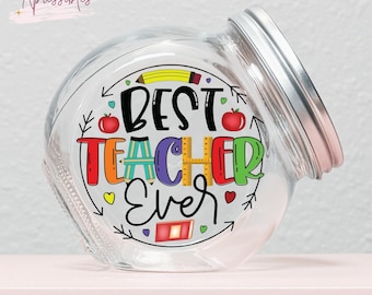 Gift for Teacher Candy Jar Personalized Teacher Appreciation Thank you Teacher Last Day of School Gift First Day of School Gift Classroom