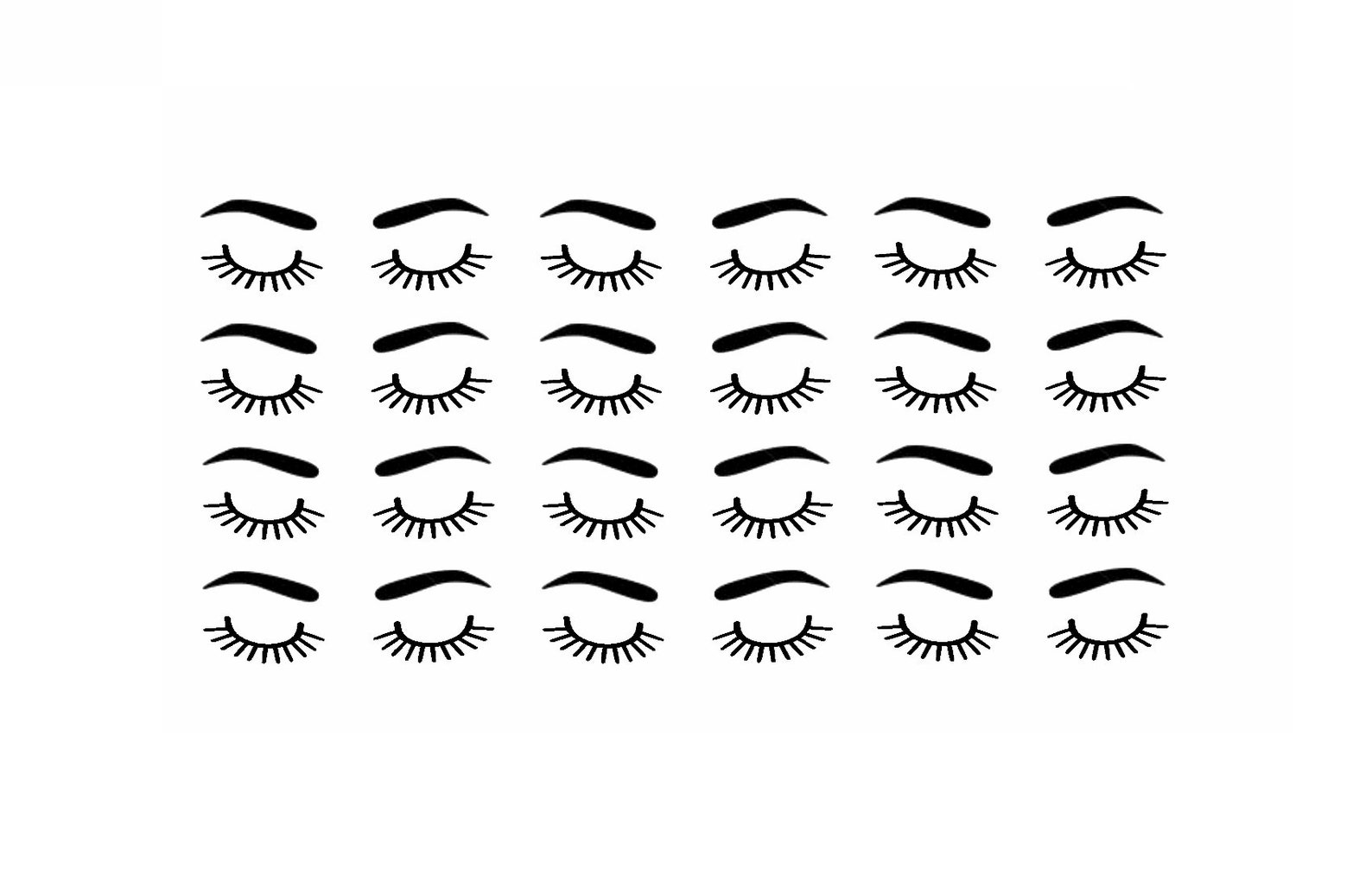 Eyelash & Eyebrow Decal Sets 12 Lash and Brow Stickers Sleepy Etsy