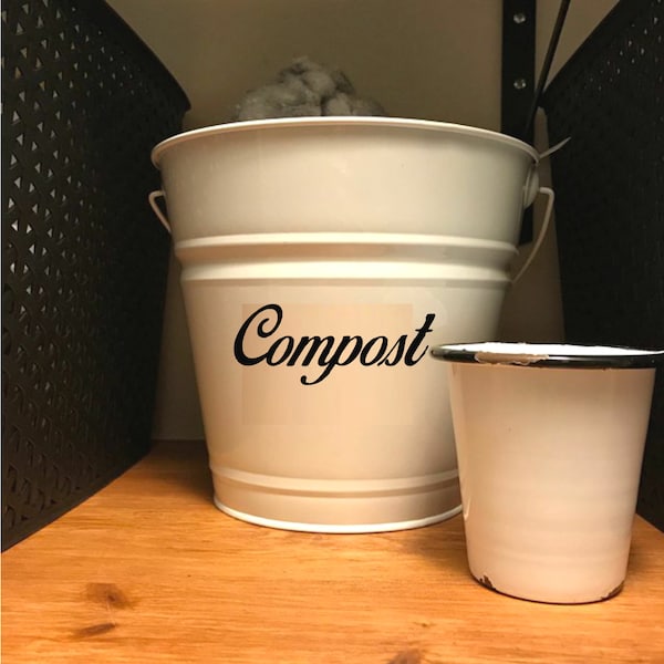 Compost Bin Sticker Choose Font and Color Compost Sign Compost Container Decal Compost Pail Sticker Green Living Sustainable