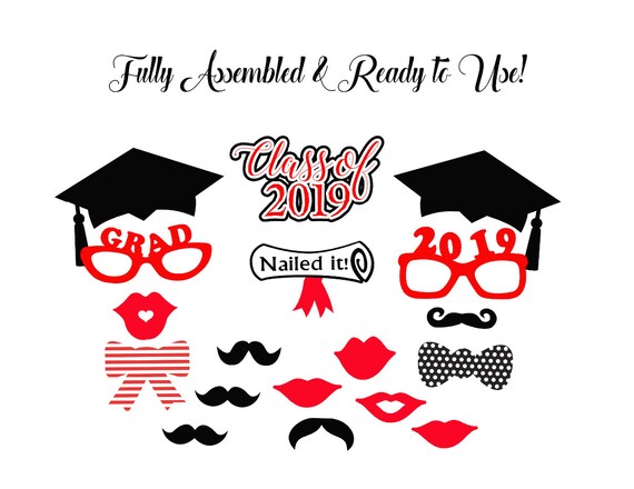 Graduation Photo Booth Props 18pc Graduation Party Decoration Etsy