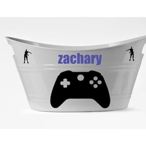 Video Game Personalized Plastic Storage Tub Gamer Storage Video Game Gift Gamer Room Decor Gamer Gift Video Game Birthday Basket