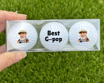 Personalized Golf Balls Photo Gift for Grandpa Custom Golf Accessories with Picture Father's Day Best Dad New Dad 1st Father's Day