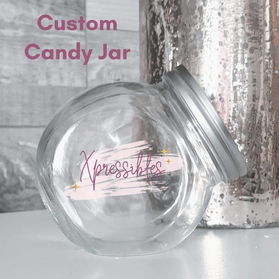 Custom Candy Jar Company Logo Jar Personalized Desk Candy Container Candy Lover Gift for Chocolate Lover Logo Promotional Item Trade Show