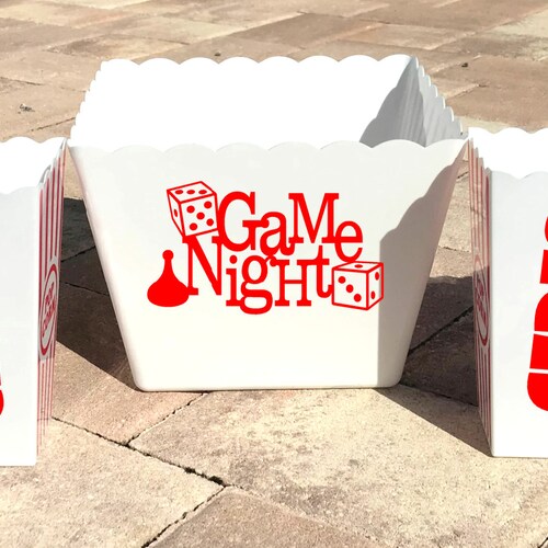 Family Game Night Personalized Popcorn Tubs 5pc Family Gift Etsy