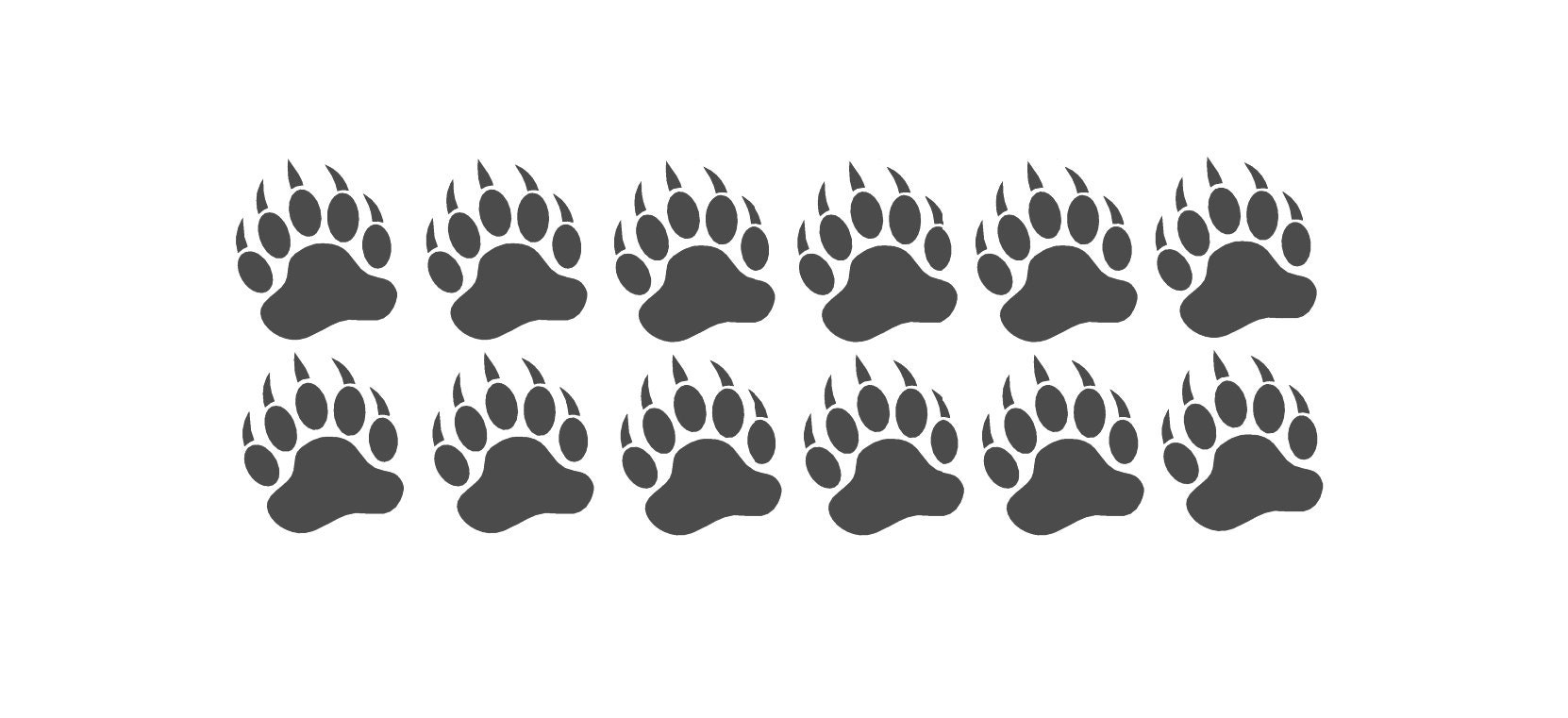 Bear Claw Paw Print - 7 inch - Car Truck Window Bumper Graphics Vinyl Sticker Decal - Nature Fishing Hiking Trails Wildlife Bears Wolves Deer