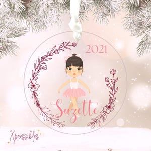 Ballerina Ornament Personalized Ballet Christmas Ornament Gift for Ballerina Kids Ornament Sports Ornament Girl Ornament Ballet Pink Girly
