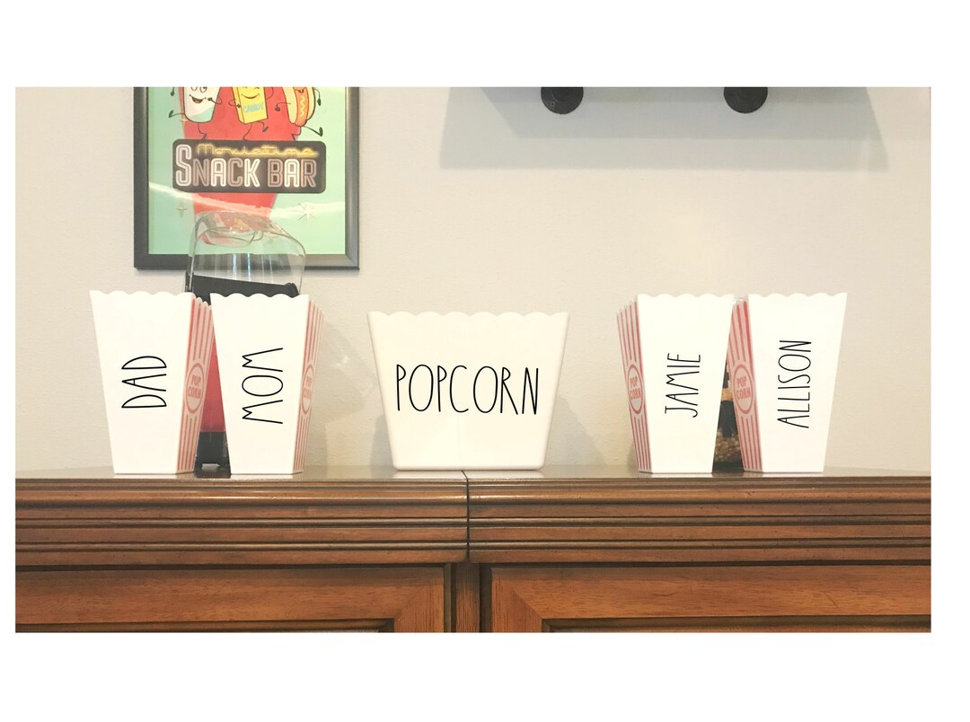 Personalized Popcorn Containers Custom Popcorn Tubs Family Movie Night
