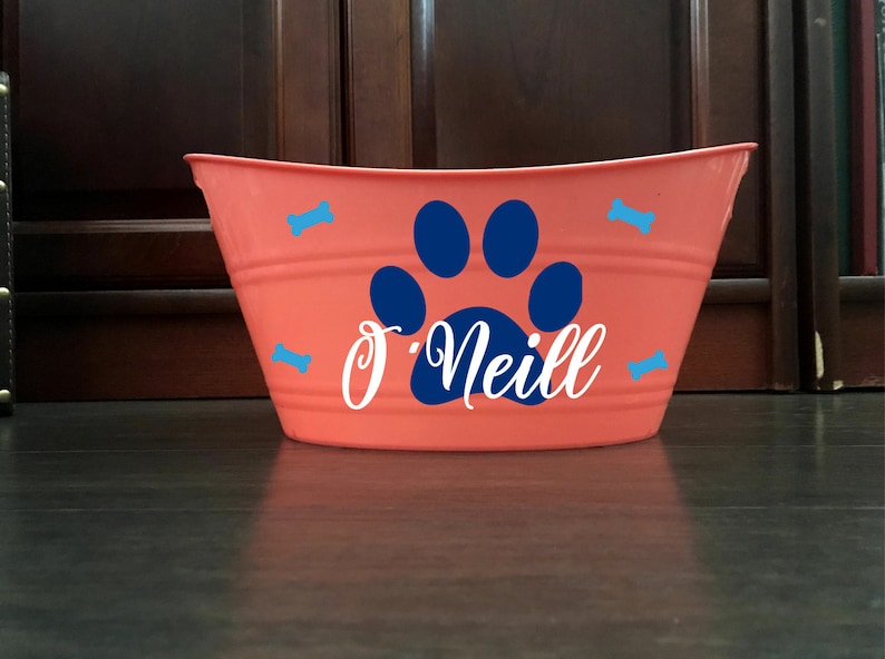 Dog Toy Basket Personalized Pet Toy Storage Plastic Basket Toy Etsy
