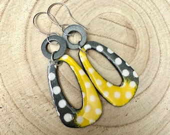 Retro Polka Dot Polymer Clay Earrings